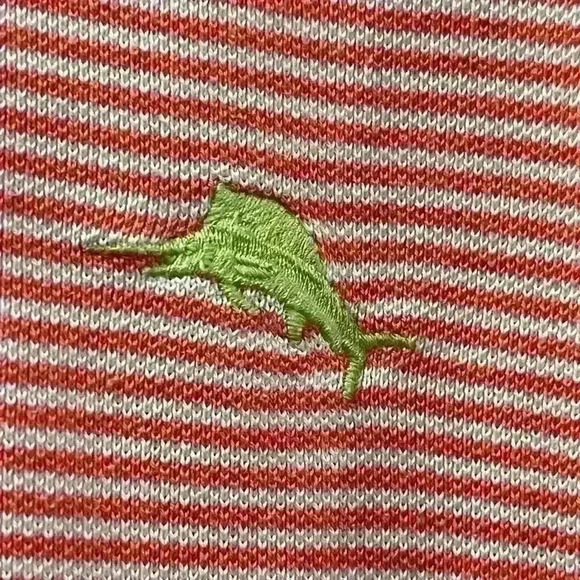 Tommy Bahama Men’s Polo Colors Orange and White Stripes Size XL - Picture 3 of 10